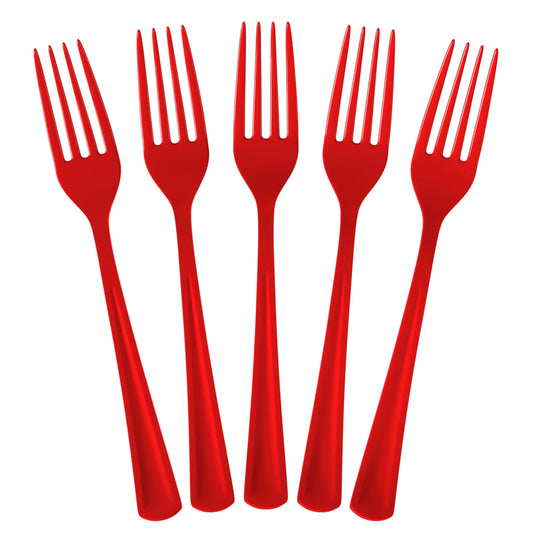 Red Plastic Forks