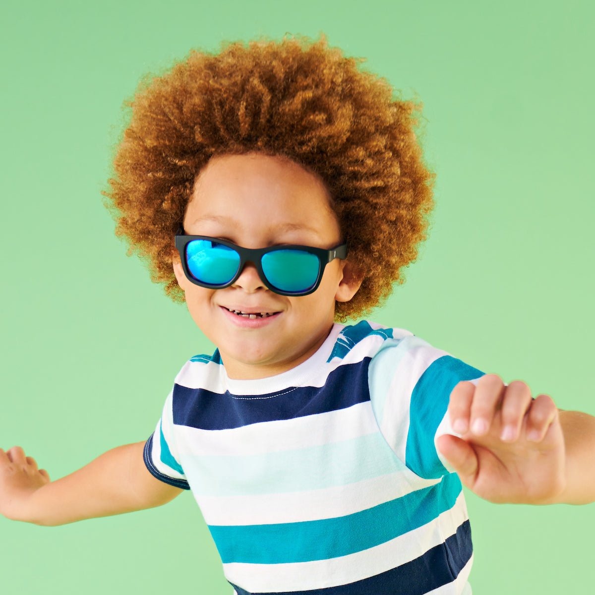 Kids Black Polarized Aviator Sunglasses