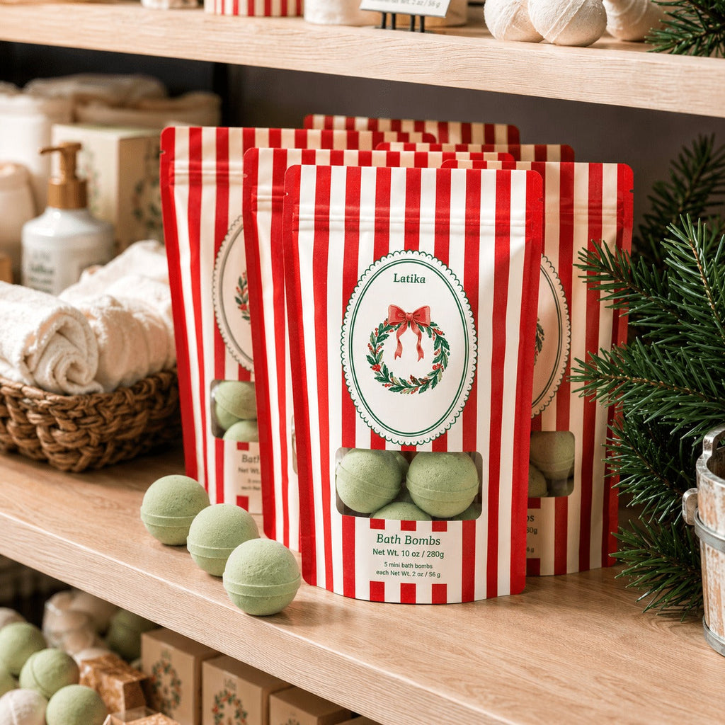 Pine and Cedarwood Christmas Mini Bath Bombs