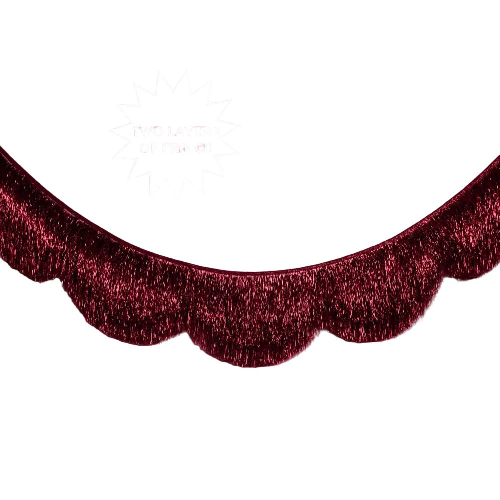 Burgundy Scallop Fringe Banner