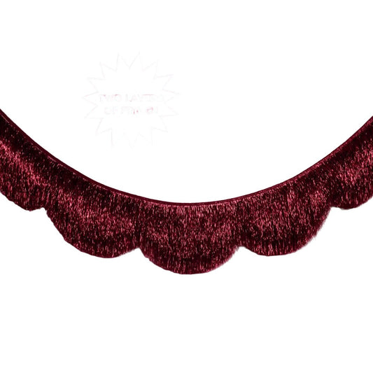 Burgundy Scallop Fringe Banner