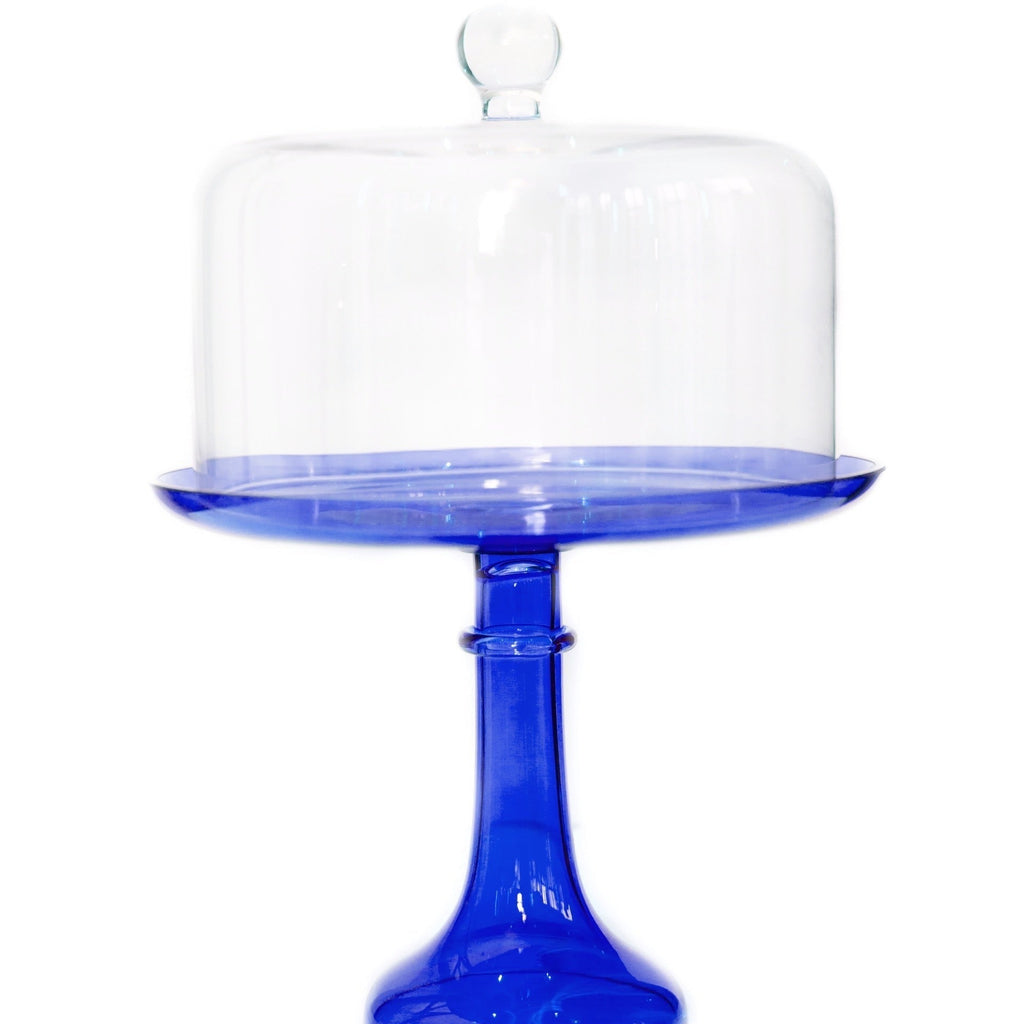 Royal Blue Glass Cake Stand