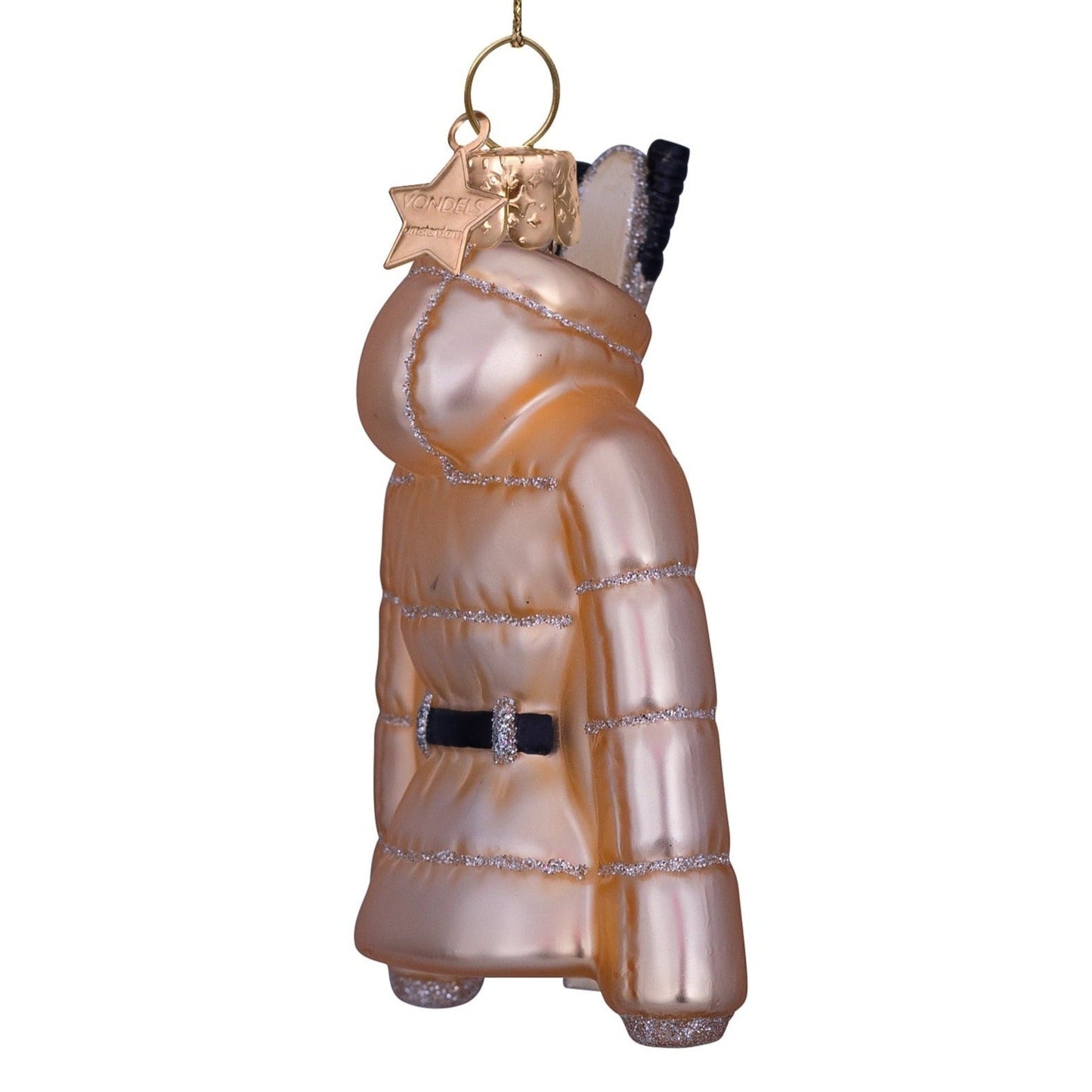 Gold Ski Jacket Glass Ornament
