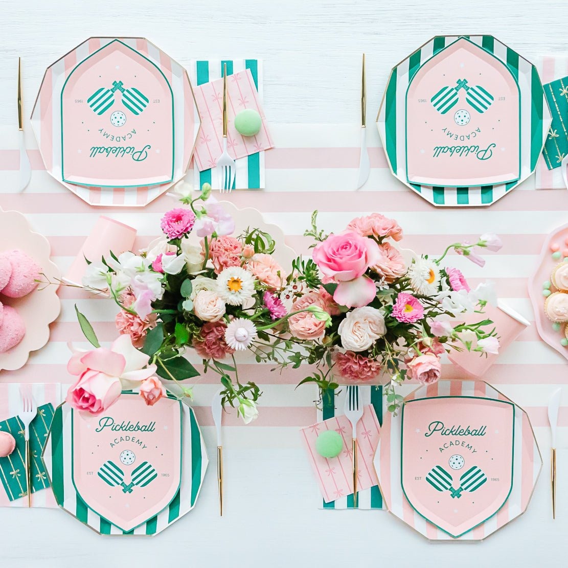 Petal Pink Signature Cabana Stripe Plates