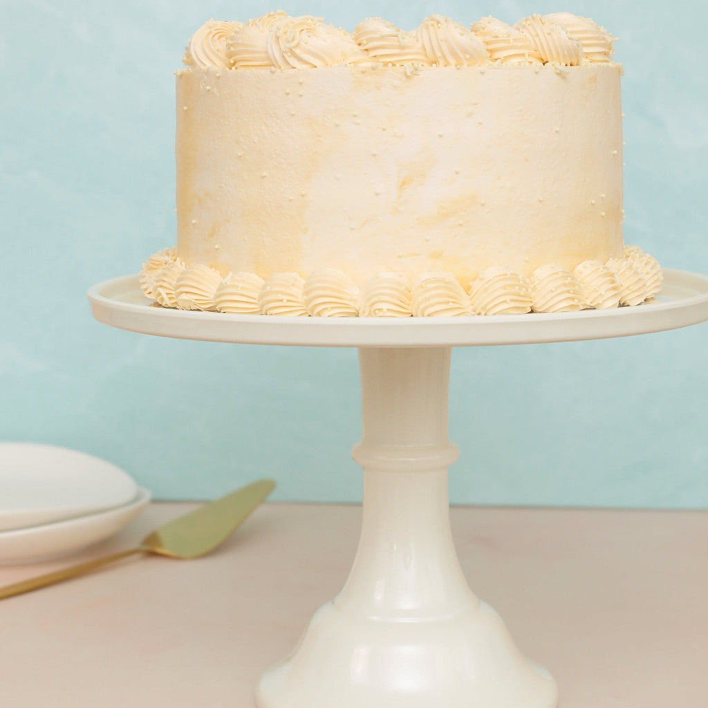 Large Linen White Melamine Cake Stand