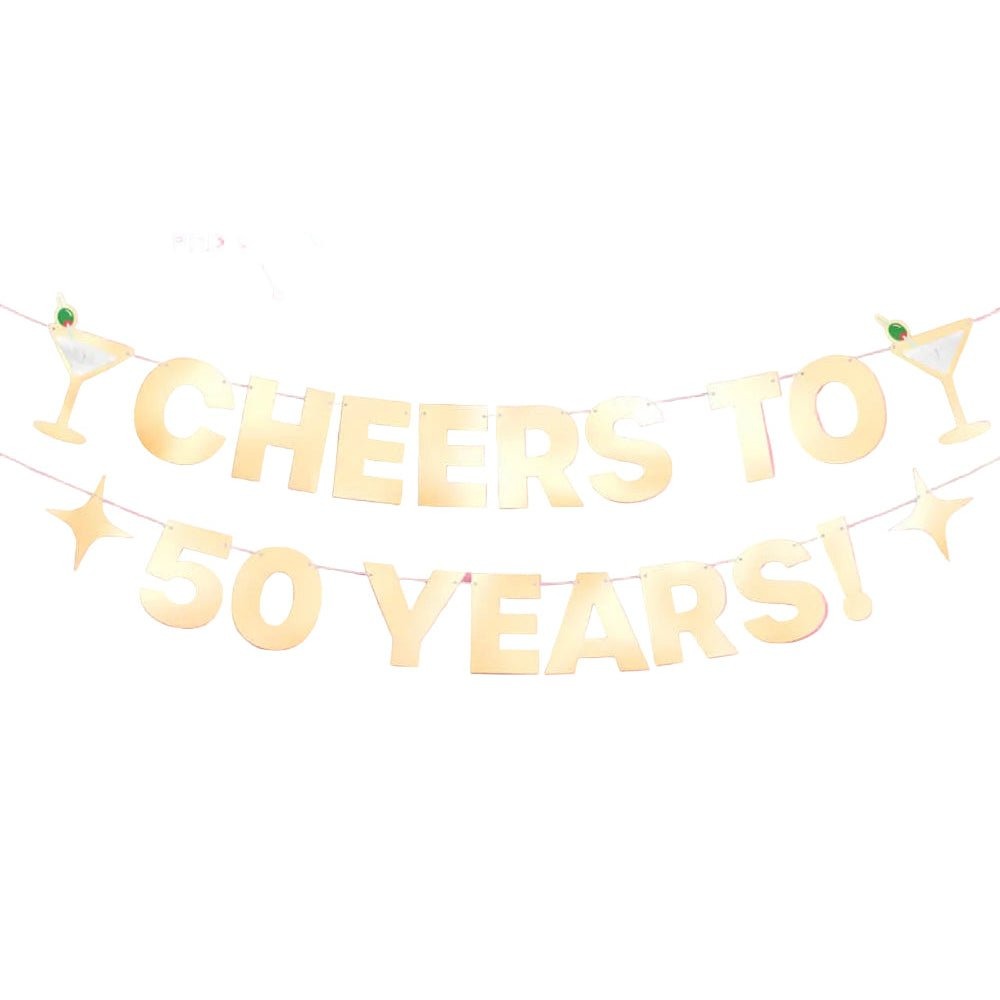 Cheers to 50 Years Birthday Banner