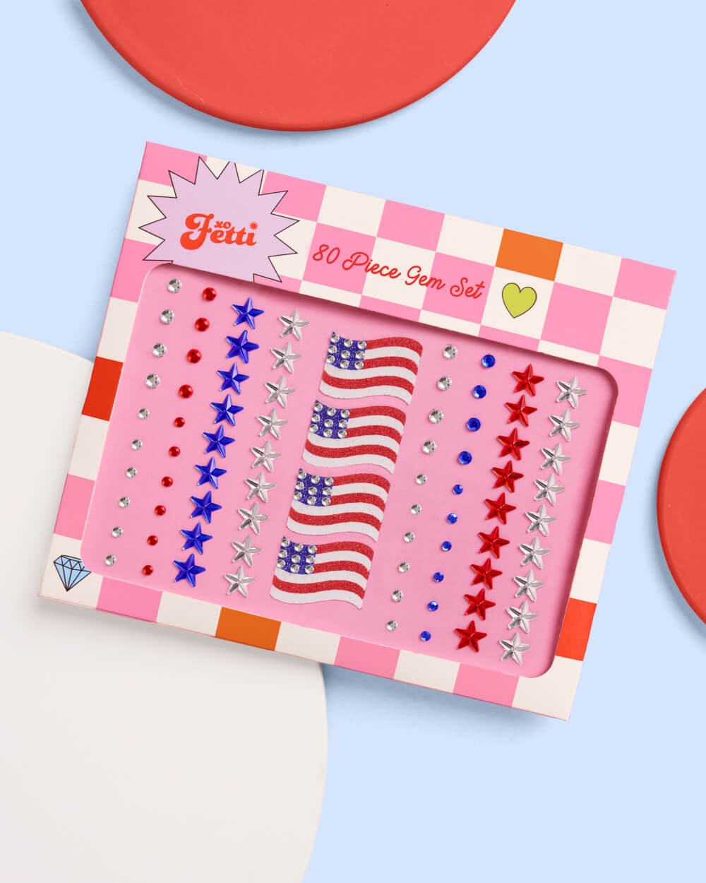 4th of July Face Gems - Flag & Star Set