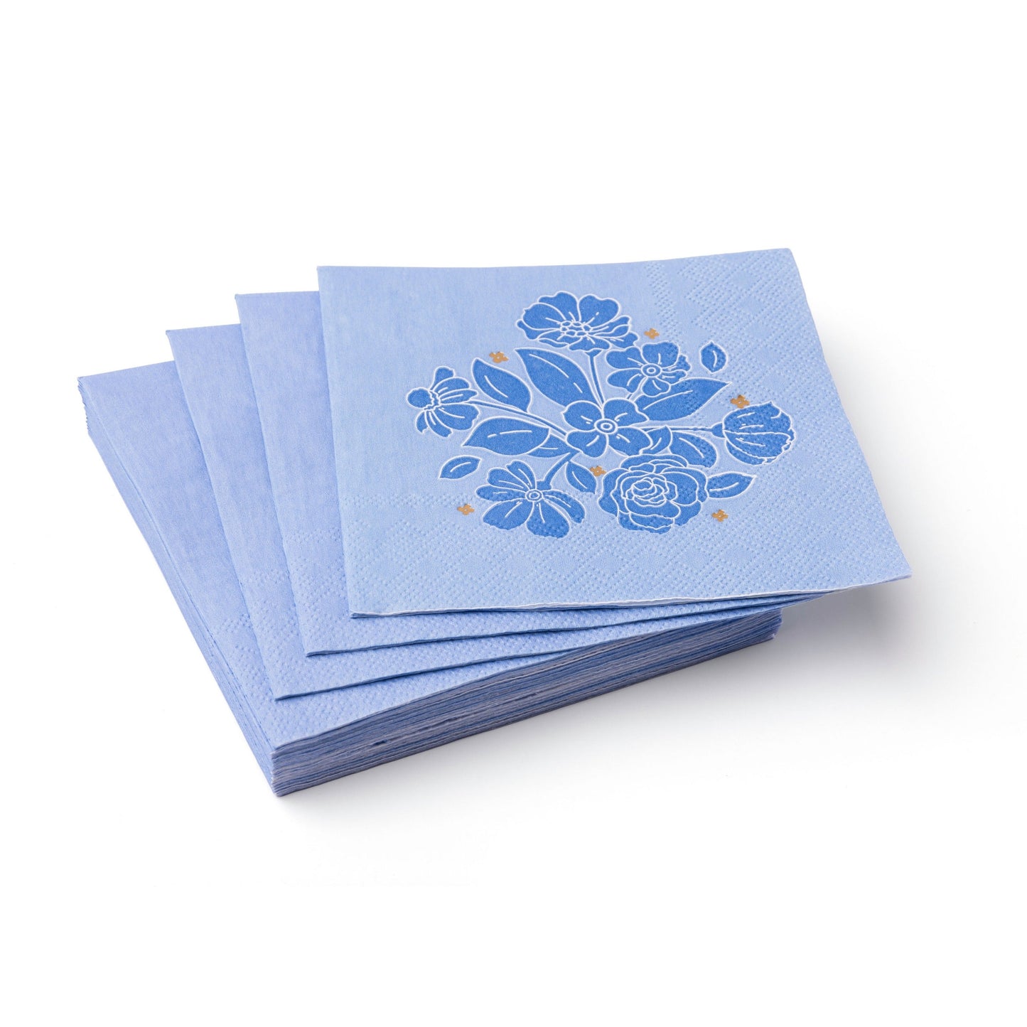 Belle Blue Elegant Floral Cocktail Napkins