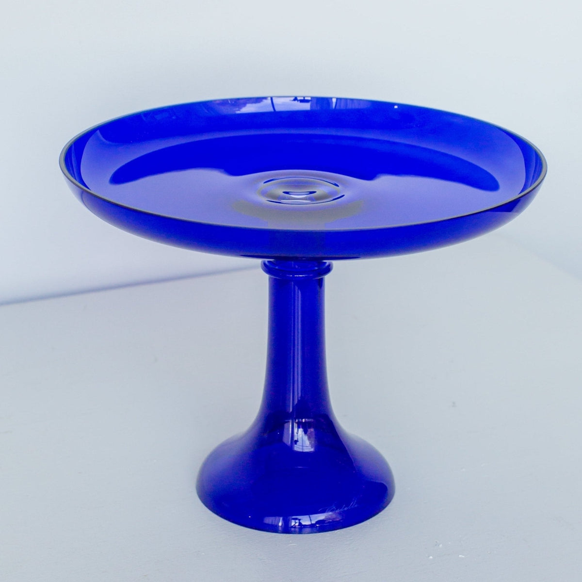 Royal Blue Glass Cake Stand