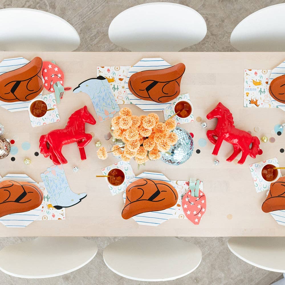 Blue Cowboy Boot Shaped Napkins
