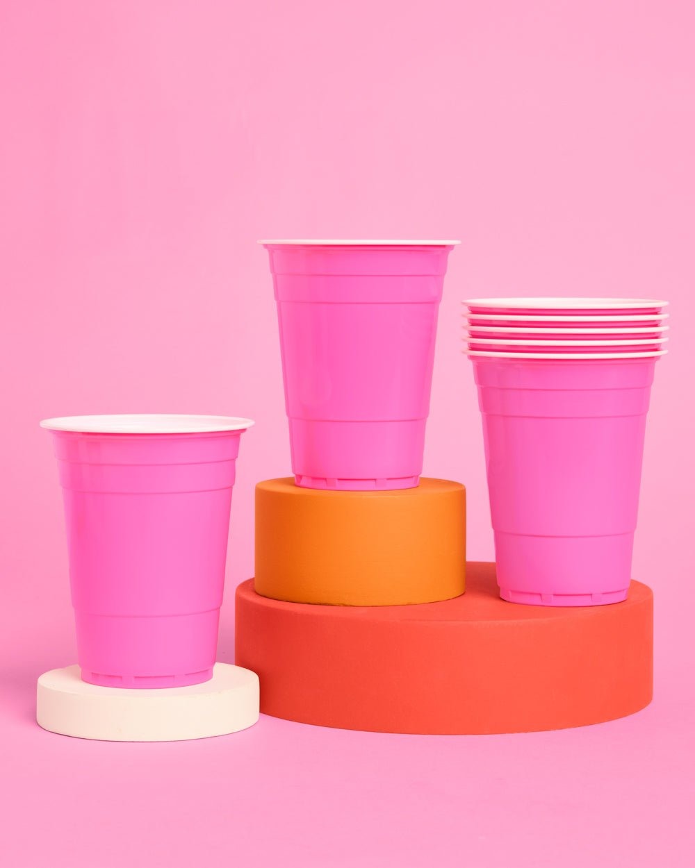 Matte Pink Plastic Cups