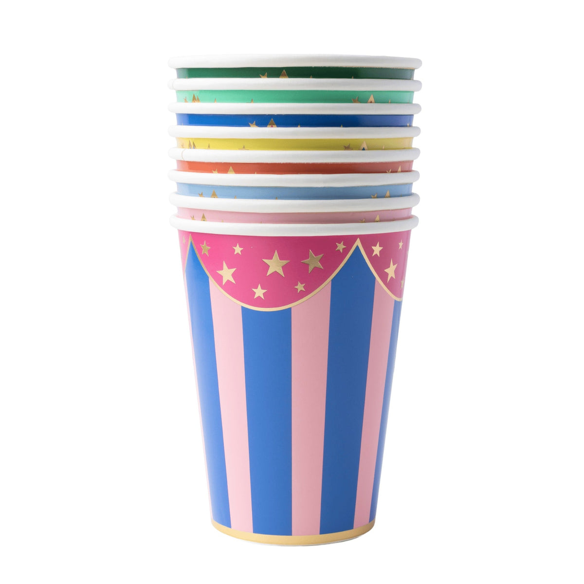 Multicolor Stripe Cups