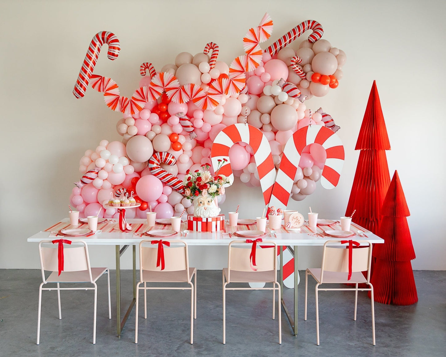 Candy Cane Stripe Honeycomb Garland