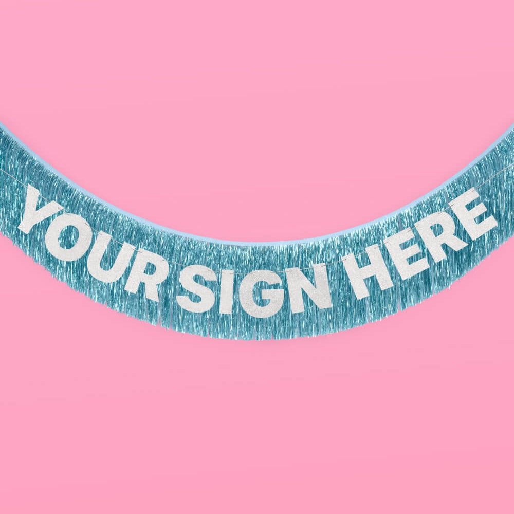 Blue Fringe Foil Banner
