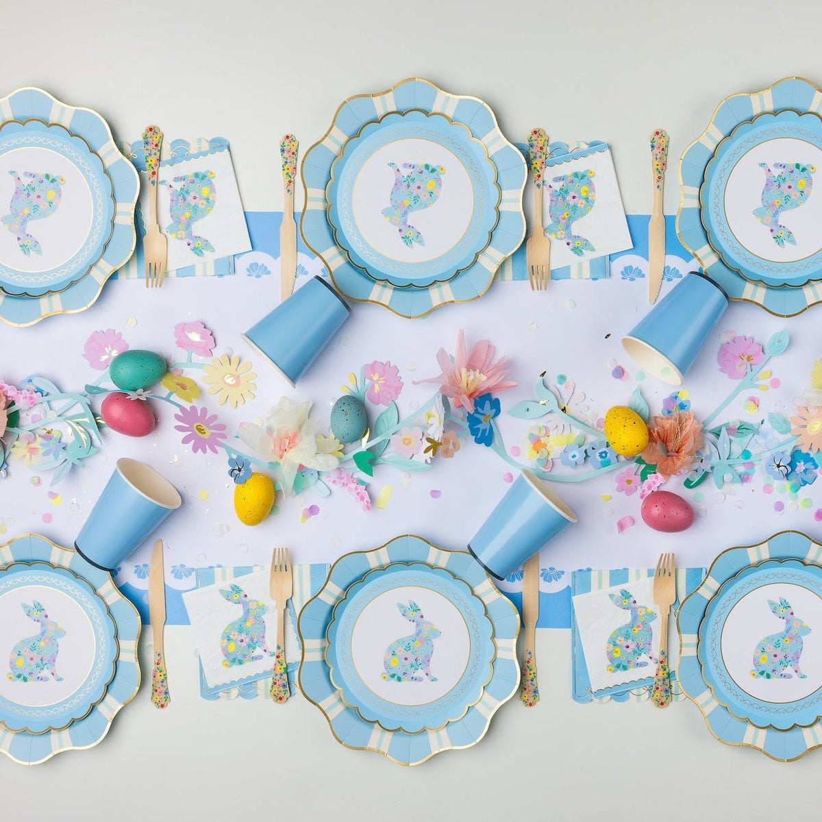 Blue & Mint Regency Stripe Large Napkins
