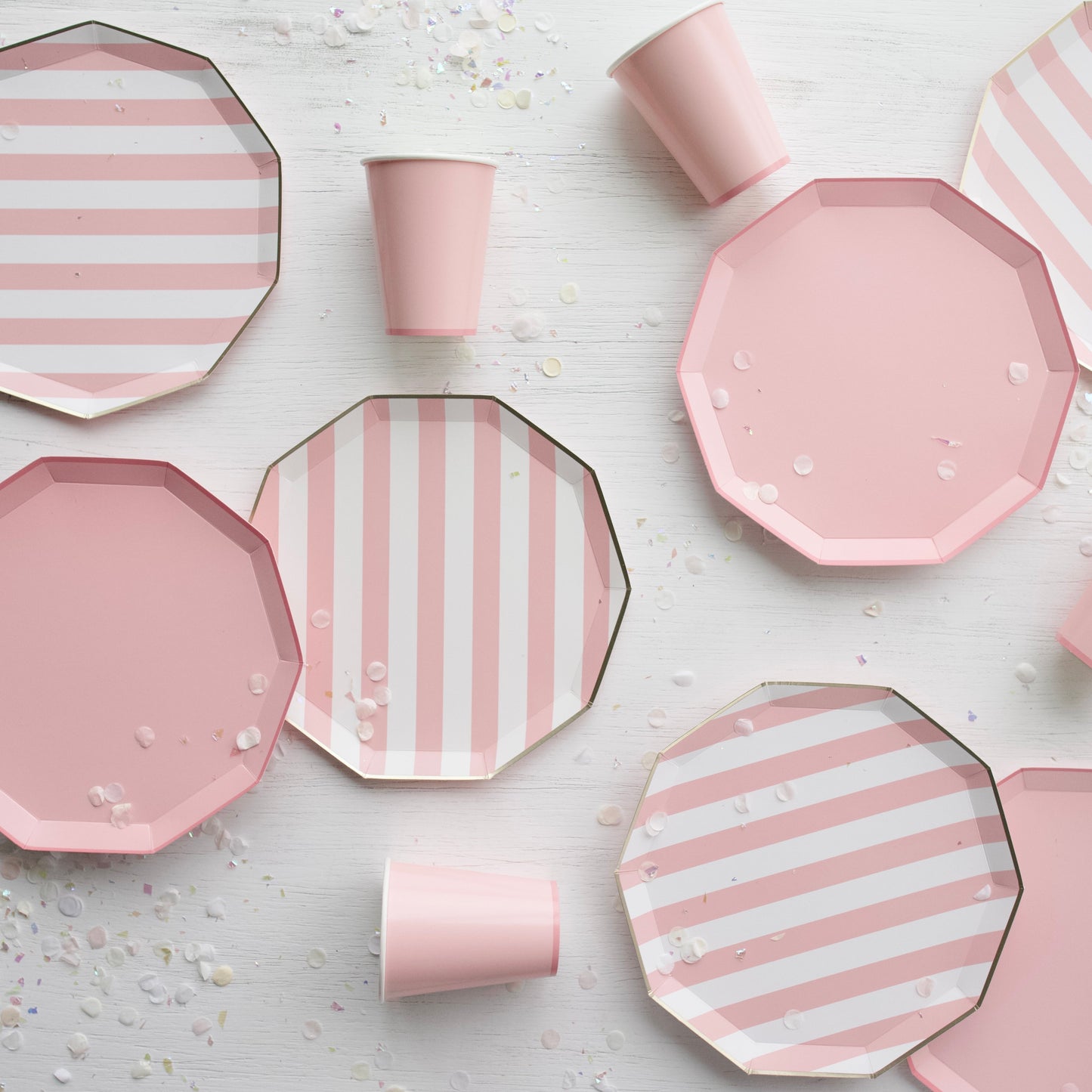 Petal Pink Signature Cabana Stripe Plates