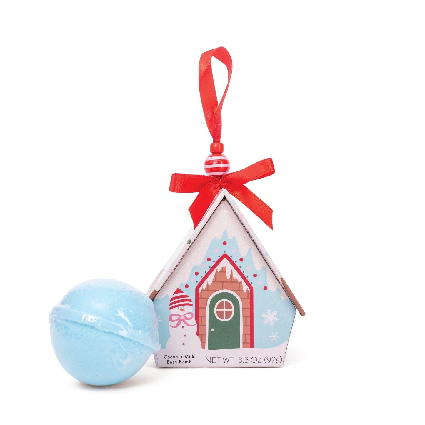Blue Bath Bomb Christmas House Ornament