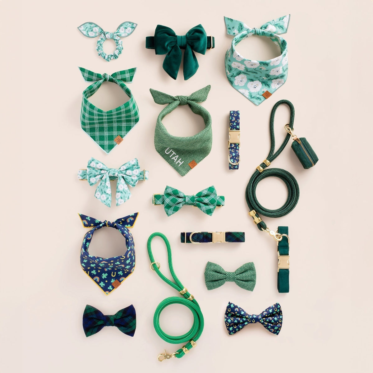 Forest Green Velvet Lady Dog Bow