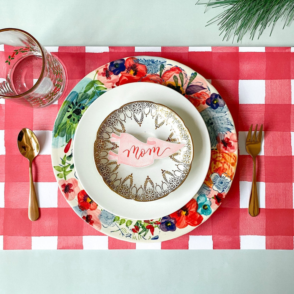 Red Gingham Paper Placemats