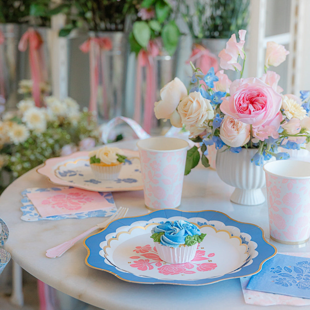 Petal Pink Elegant Floral Cocktail Napkins