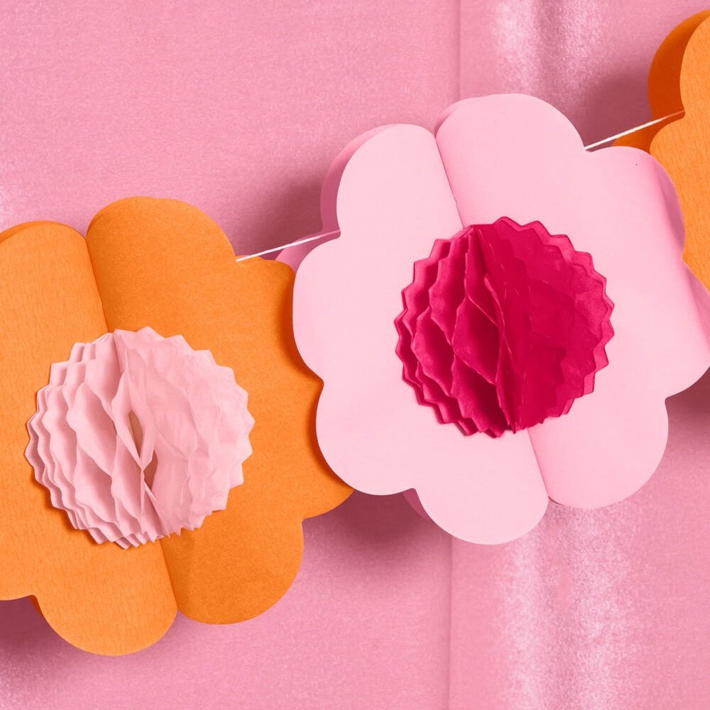 Groovy Flower Honeycomb Banner