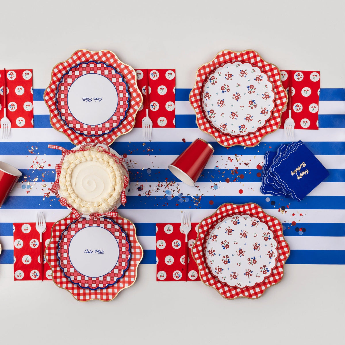 Betty CrockerTM X Bonjour Fete Blue Happy Birthday Cocktail Napkins