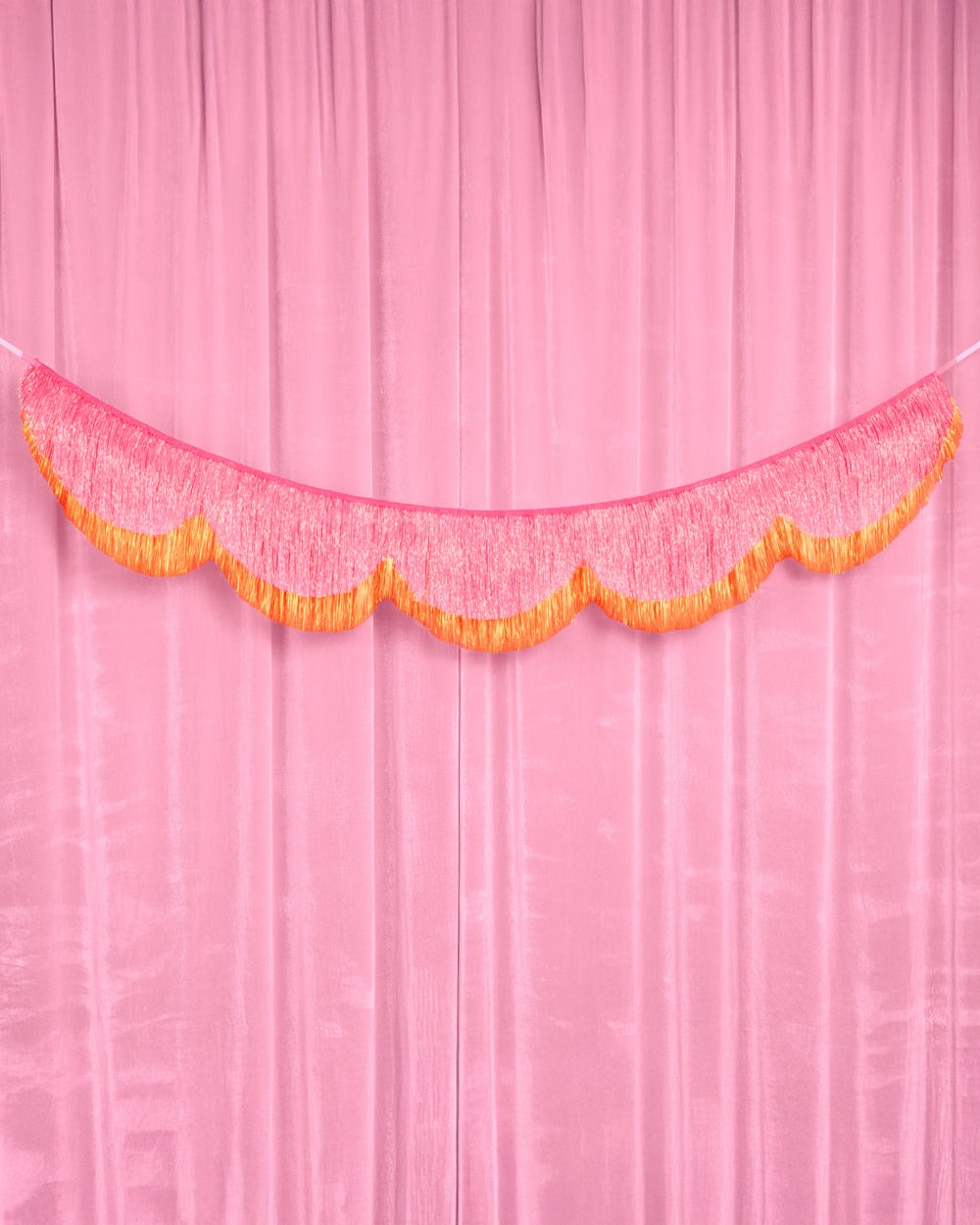 Pink Orange Scallop Fringe Banner