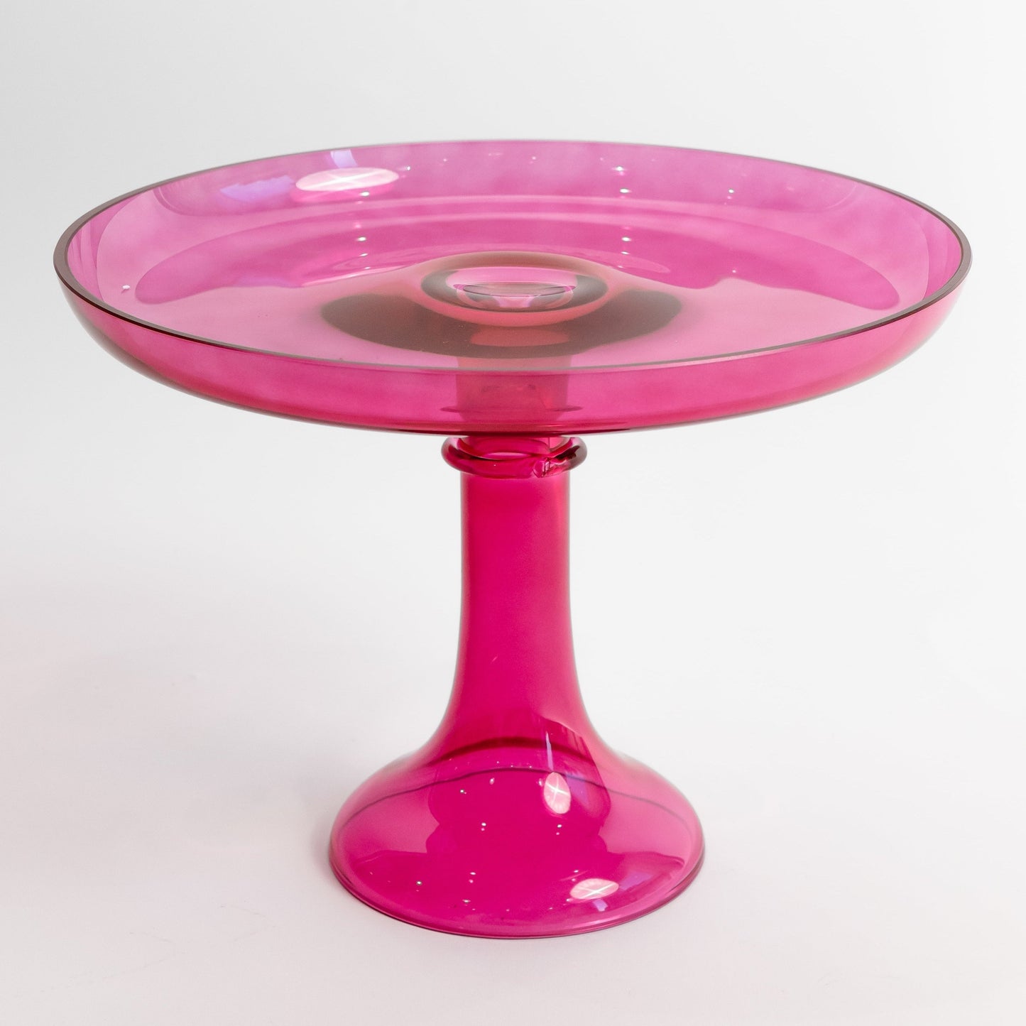 Fuchsia Glass Cake Stand