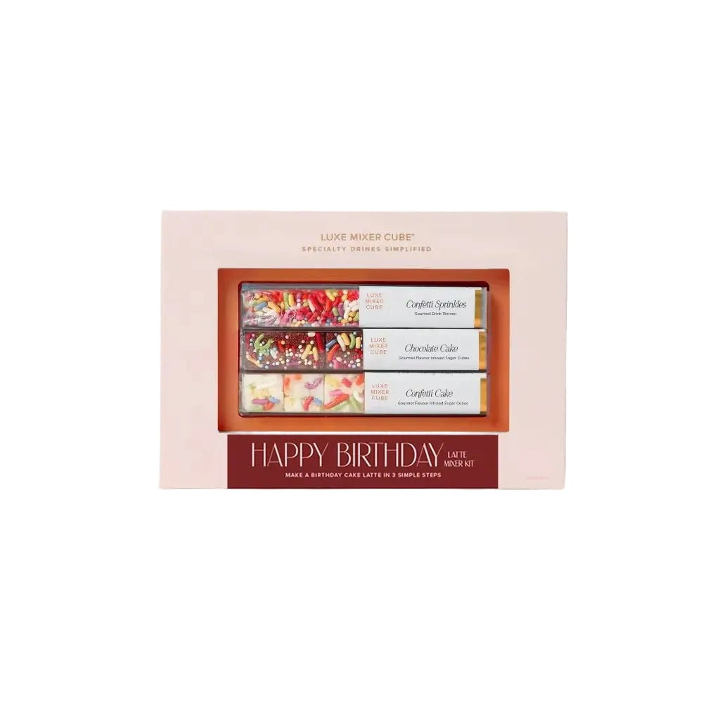 Blush Birthday Cake Latte Mixer Cubes