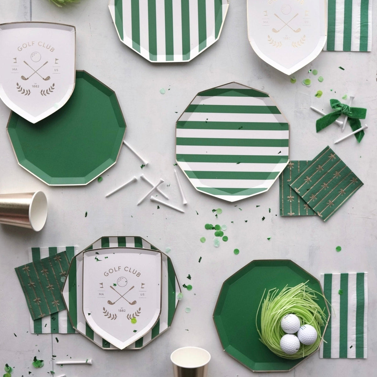 Emerald Green Signature Cabana Stripe Guest Towels
