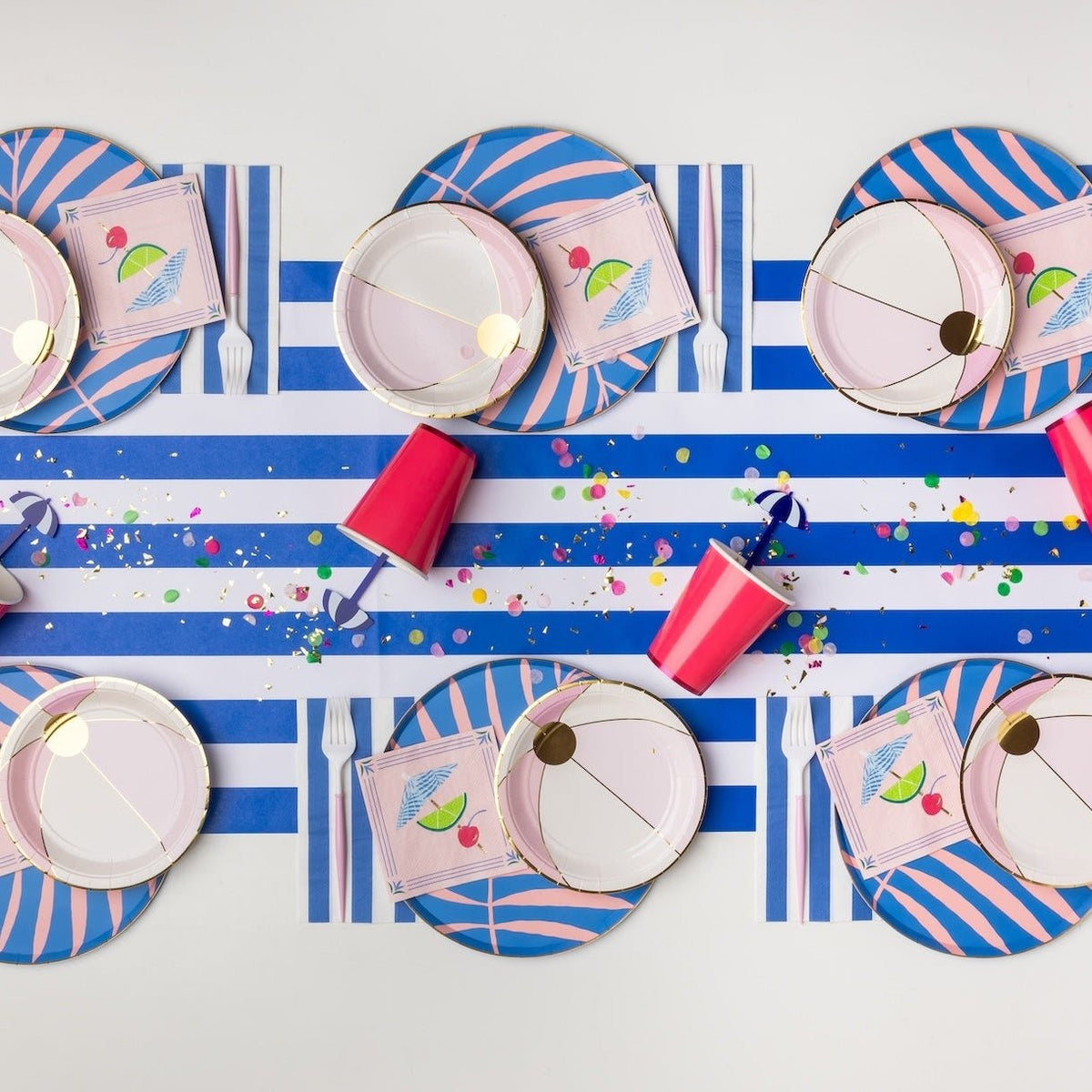 Palisades Blue Signature Cabana Stripe Table Runner