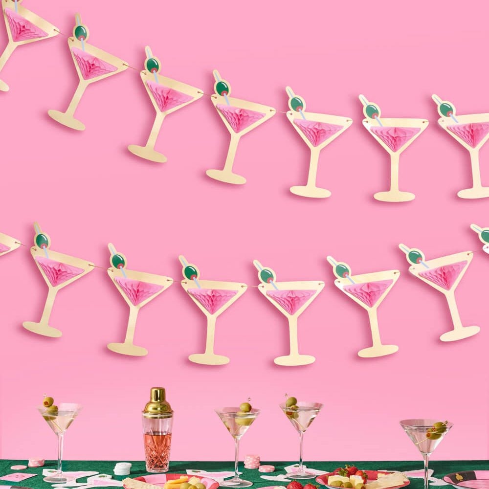 Martini Glass Honeycomb Banner